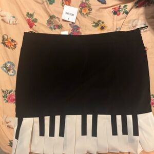 Moschino Black and White Piano Skirt